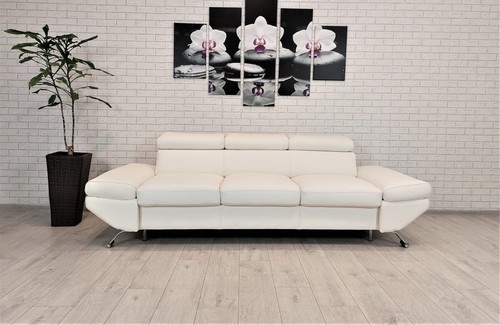 Schneeweißes echtleder sofa - schneeweißes,