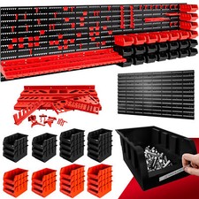 Lochwand Werkzeugwand Stapelboxen 97 tlg. 190x54cm Werkzeughalter Lagersystem