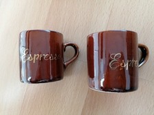 2 Espresso Tassen braun gold