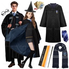 6er-Set Ravenclaw Harry Potter Kostüm Robe Umhang Zauberstab Brille Hut Schals