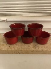 Form, Soufflé, Villeroy& Boch, Rot, Feuerfest, 5 Stk,Retro, Vintage 