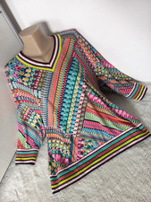 Rick Cardona Heine Shirtbluse bunt Muster Shirt Bluse 44 46 BoHo Hippie Tunika