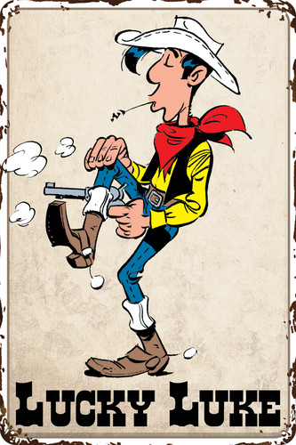 Lucky luke blechschild comic - lucky,
