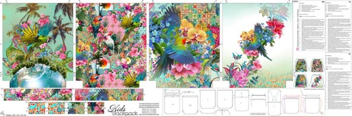 Stenzo rucksack papagei blumen - stenzo,