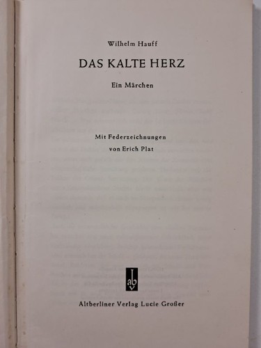 Wilhelm hauff das - kalte, herz