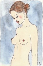AKT Erotik Tusche Aquarell