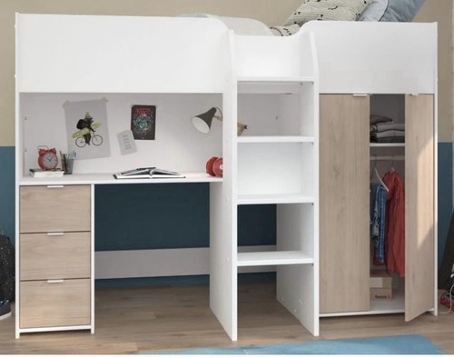 Hochbett mit schreibtisch - mit,