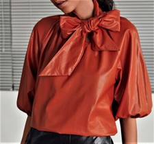 PU Lederbluse Gr.S 36 38 Shirt Bluse Top Pu Leder