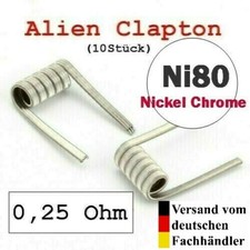 10 x ALIEN CLAPTON Coils Wire ⭐⭐⭐⭐Prebuilt Fertigwicklung RDA/RBA/RTA Draht Ni80