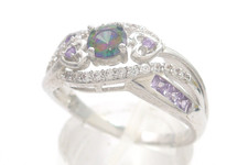 Größe 62 Ring 925 SILBER Sterling silver argento anello mystic topas Amethyst