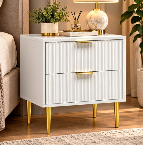 Nachttisch weiß gold - nachttisch, 2