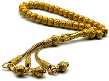 Gümüs Tesbih Gümüş El Örmesi Trabzon Kazaz  Gebetskette 1000er Silber vergoldet