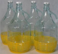 4 STÜCK 5L Gärballon mit BÜGELVERSCHLUSS und Korb Flasche Glasballon Weinballon