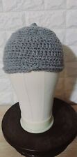 Strick Mütze für Damen- Herren, Handarbeit, Filz Wolle, grau, gr. 54, neu
