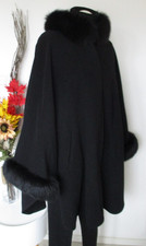 Wolljacke Jacke Kurzmantel Cape Poncho Wolle m. Kaschmir Gr. 46 48 50 52 54