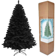 SHATCHI Weihnachtsbaum Tannenbaum Alaskan Pine Künstlicher Schwarz 1,50m Ba746