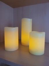3 Elambia flammenlose LED-Kerzen Set 5 Stunden-Timer Gelb