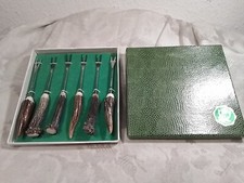 6 Stück Hirschkrone Solingen,Gabeln Edelstahl mit Horngriff,Wild,Geweih,Besteck