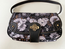 Oilily kleine Handtasche in braun und schwarz, grauem Nylon NEU