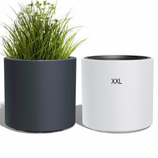 Runder Blumentopf mit Einsaitz