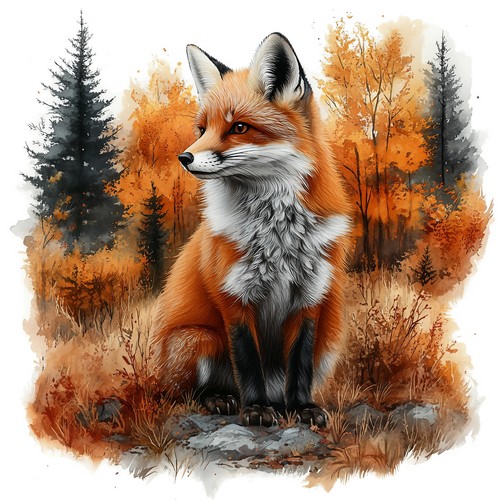 Wandbild fuchs herbst - wandbild,