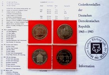 VEB Münze der DDR Berlin  4 Medaillen - Grevesmühlen,Werdau,Bischofswerda,Muskau