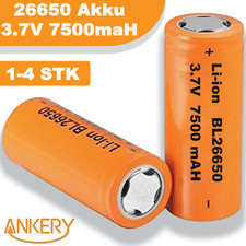 26650 Akkus 7500mAh 3,7 V Wiederaufladbar Lithium Batterie USB-Ladegerät ANKERY