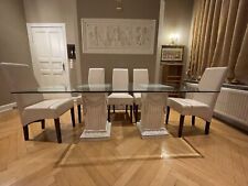 Glas Esstisch mit 8 Stühle