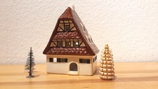 Leyk Lichthäuser braun/grün * Modell Winzerhaus * Sammelhaus Deko Dorf Keramik