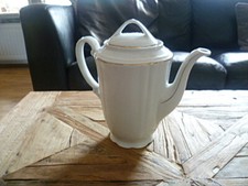 Bavaria alte Kaffeekanne weiß gold SHABBY