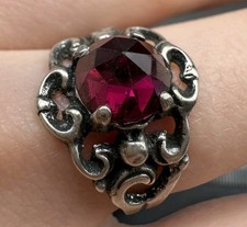 Antik 835 Silber Granat Ring