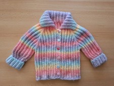 Strickjacke Selbstgestrickte Babyjacke  handgemacht Größe 86 92 einzigartig❤🌈
