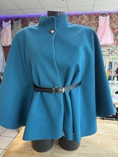 Eleganter Cape-Mantel in Petrolblau – wie neu!