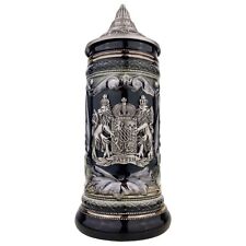 Bierkrug mit Deckel "Bayern" Bierseidel Klassischer Steinkrug mit Spitzdeckel