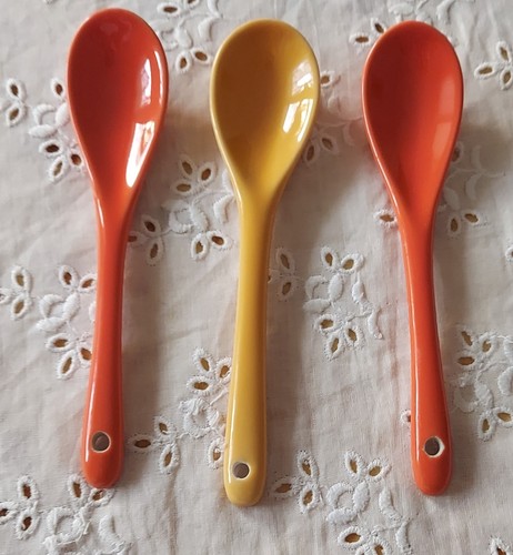 3xkaffeelöffel orange und - 3xkaffeelöffel,,