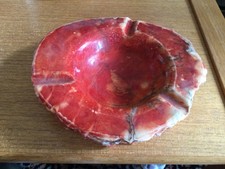 Vintage Aschenbecher Onyx rot 1370 Gramm