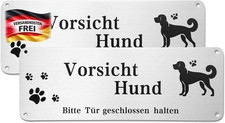 Hinweis-Schild Hund Warnung