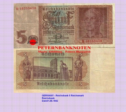 Drittes reich reichsmark - drittes, 5