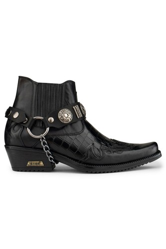 Herren schwarz leder - schwarz, gothic