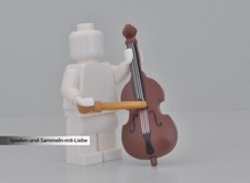 1 x LEGO® KONTRABASS FÜR MINIFIGUR CELLO BOGEN ZUBEHÖR NEU BRAUN GOLDFARBEN
