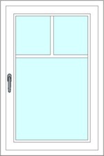 Kunststoff-Fenstersprosse zum nachrüsten - 3 Felder, 1 Sprossenkreuz, weiß