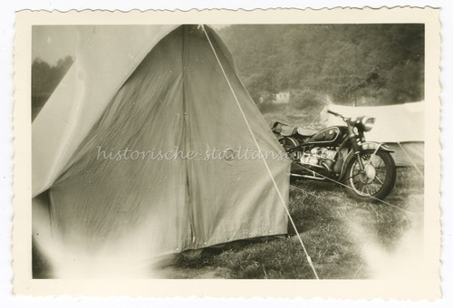 Camping mit motorrad bmw r51 - camping,