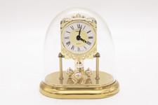 Ankra Kaminuhr Quartz Pendeluhr Kaminuhr goldfarben mit Dom Vintage H 14,5 cm