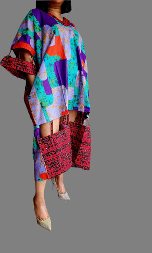 Patchwork ankara boubou dress - patchwork,