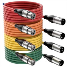 XLR Kabel Set 5m – 4-farbiges Mikrofon-Splitterkabel mit Kupfer-Abschirmung