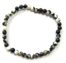 Kugel-Armband Marmor Zebra (Dolomit) 4 mm