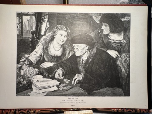 Geld und liebe holzstich 1886 - liebe,