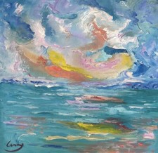 Ölbild Gemälde Meer See Himmel Moderne Kunst Abstrakt Unikat Impressionismus