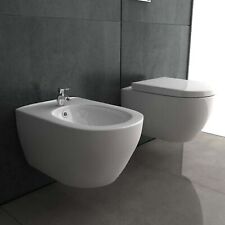 Hänge WC & Hänge Bidet WC Set Dusch Toilette Keramik mit Absenkautomatik WC Sitz
