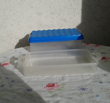 Vesperbox Brotdose B 24 cm x H 10,5 cm x T 16 cm 242 Gramm blau